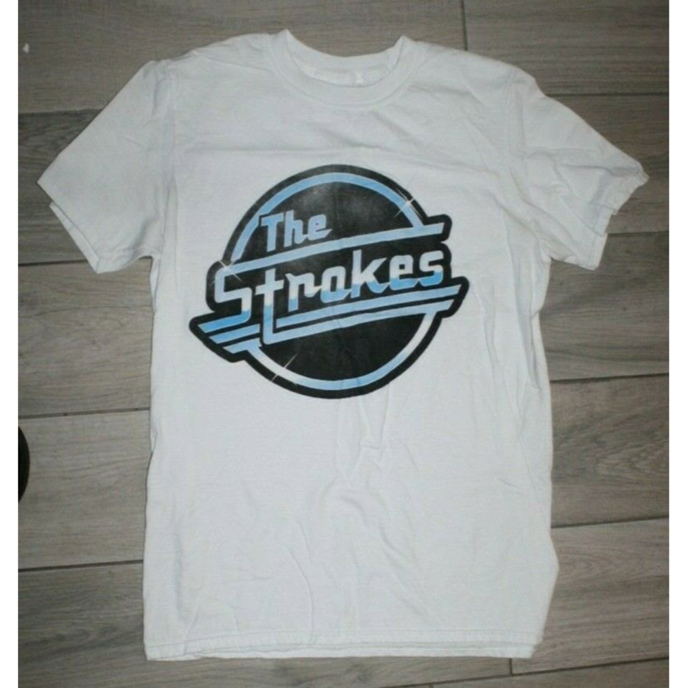 The Strokes-Distressed OG Magna Logo-White T-shirt Mens Small Graphic